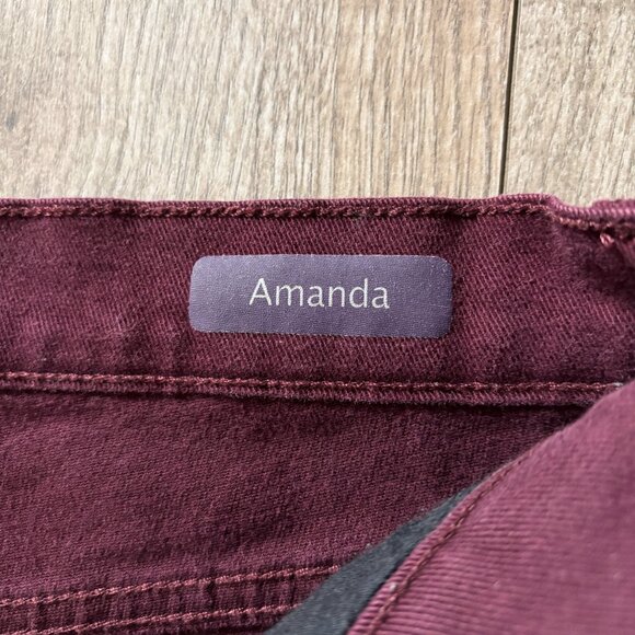 Gloria Vanderbilt Amanda Straight Leg Jeans Burgundy Womens 10 Short Normcore - Picture 9 of 16